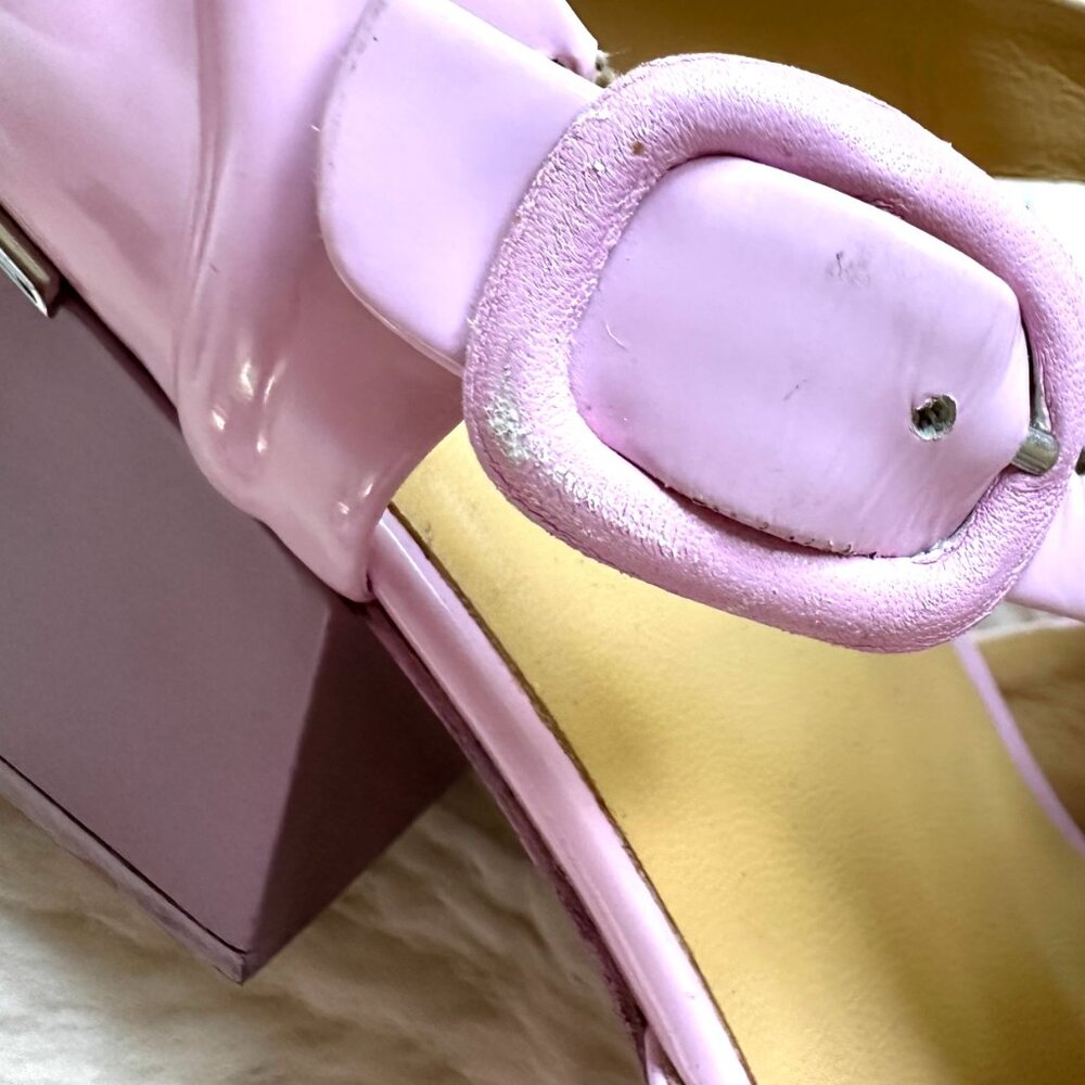 Balenciaga Pink Shoes, Cutout Patent Leather, Block Heel. Size 39 (8.5 US) - Picture 4 of 16